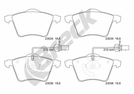 Set placute frana,frana disc 23034 00 703 10 BRECK